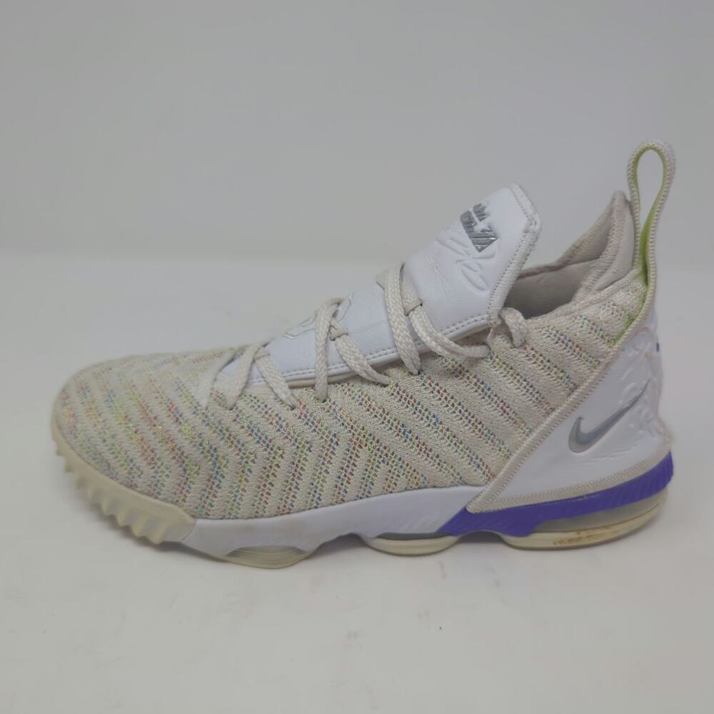 Nike LeBron 16 Buzz Lightyear Volt White Purple Grape Big Kids Size 6 - Picture 2 of 8